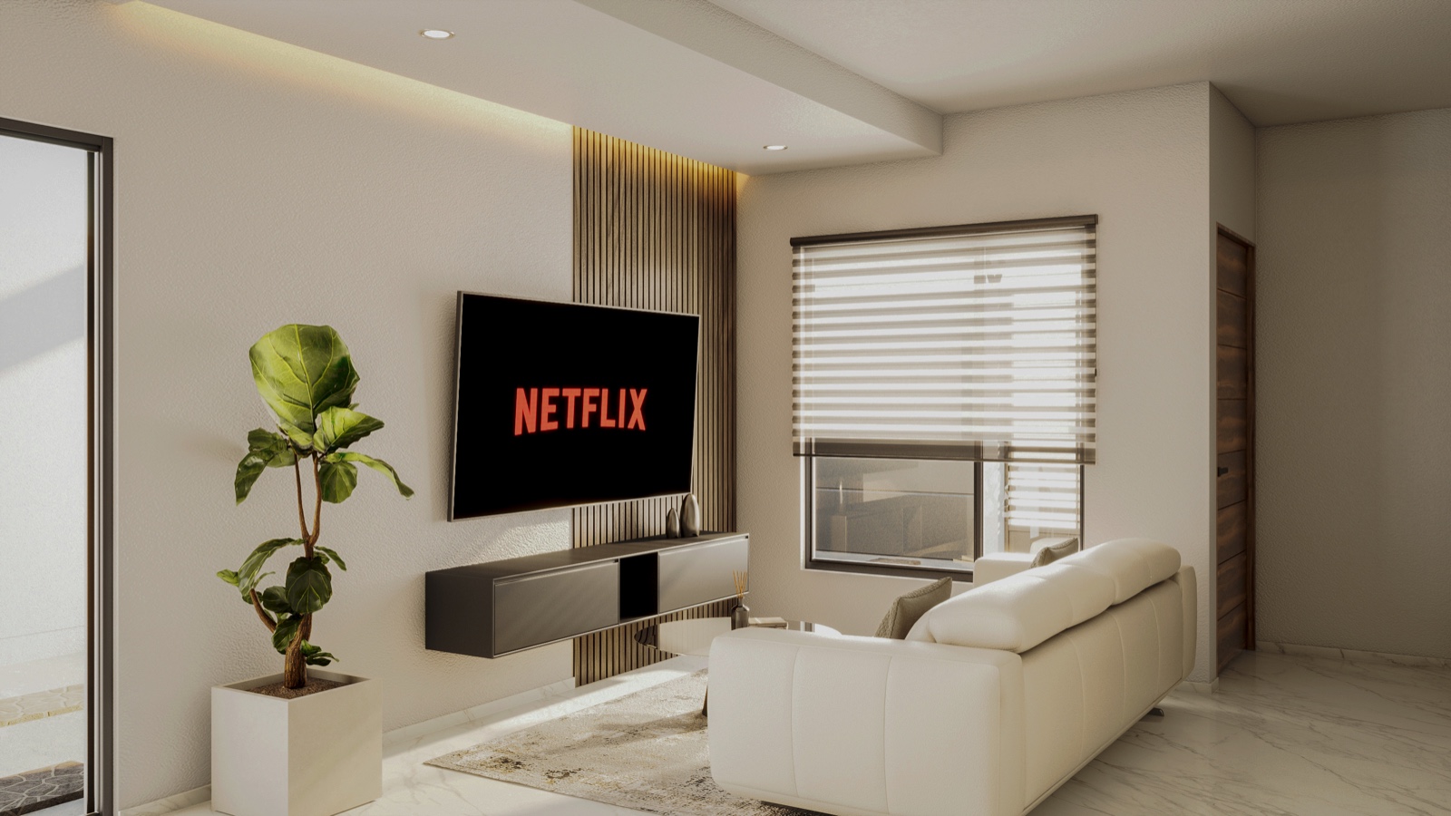 Sala de estar con iluminación natural