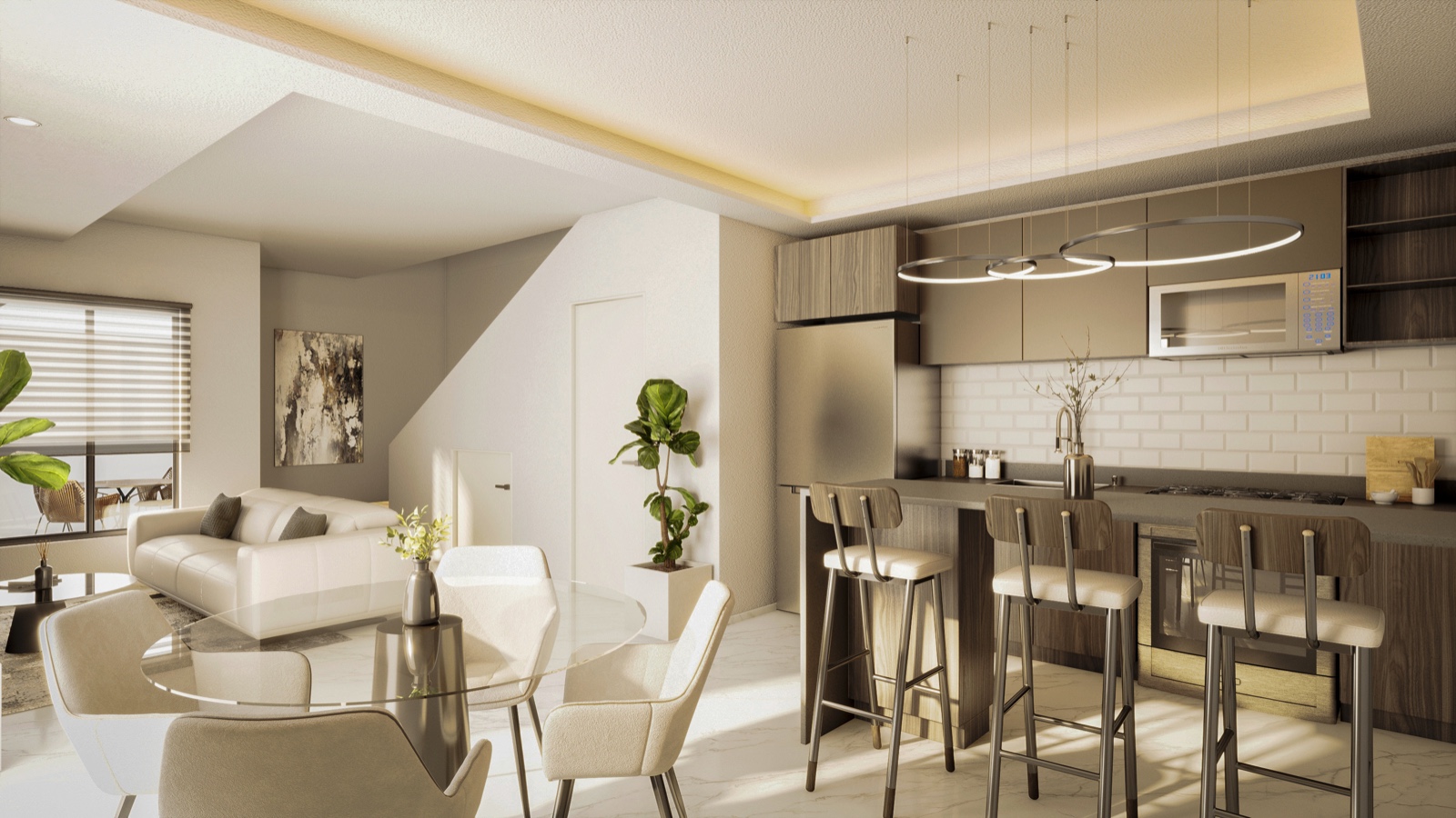 Cocina moderna con acabados Helvex